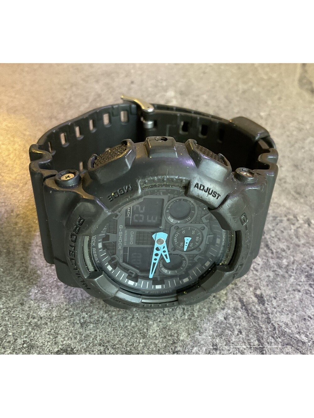 Casio G Shock Watch Men’s Blackout Backlight 5081 GA-100C 52mm Case A12